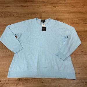 Charter Club Luxury Cashmere Sweater Light Blue sz 2X Crew Neck Pullover NWT
